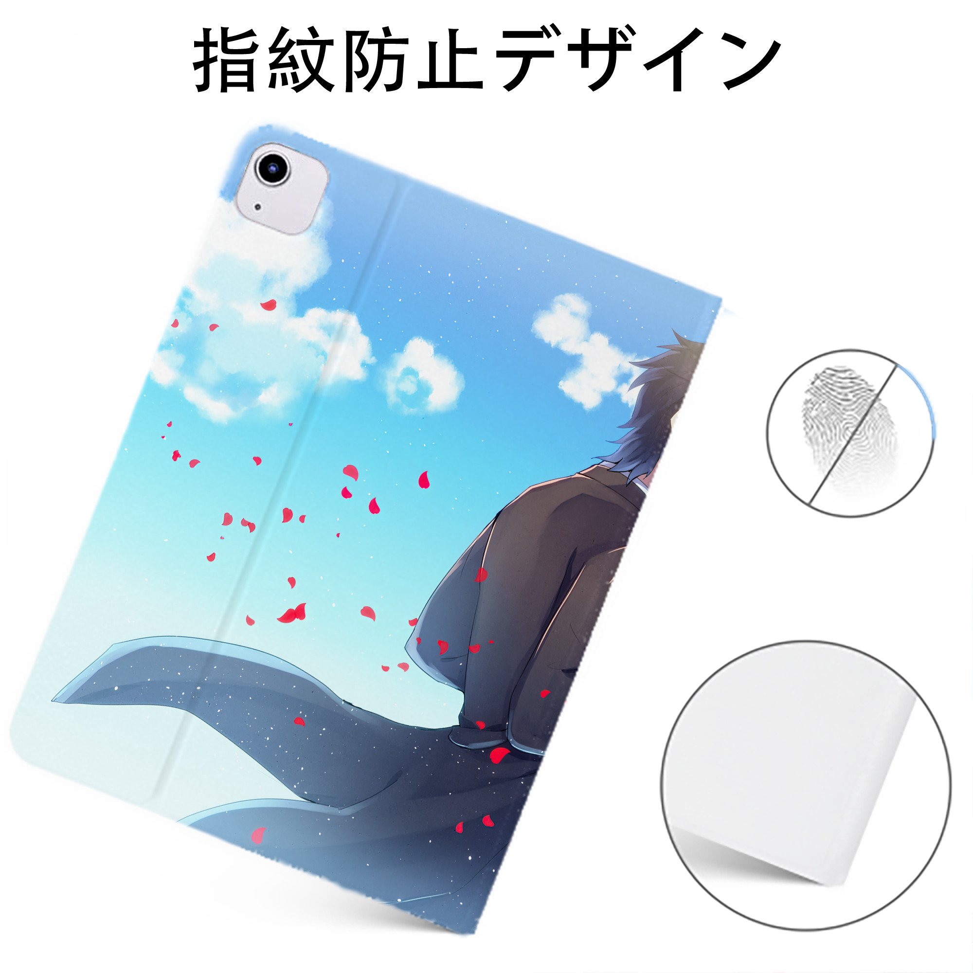 （画像用） ジョジョの奇妙な冒険 JoJo's Bizarre Adventure IPadケース ペンホルダー付き ブックスタイルデザイン